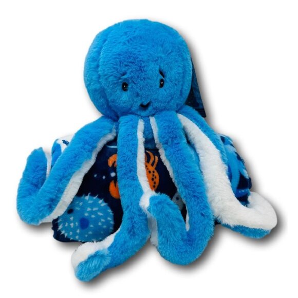 Tommy Bahama Kids Faux Fur Octopus Plush & Throw Blanket Set - Picture 1 of 7